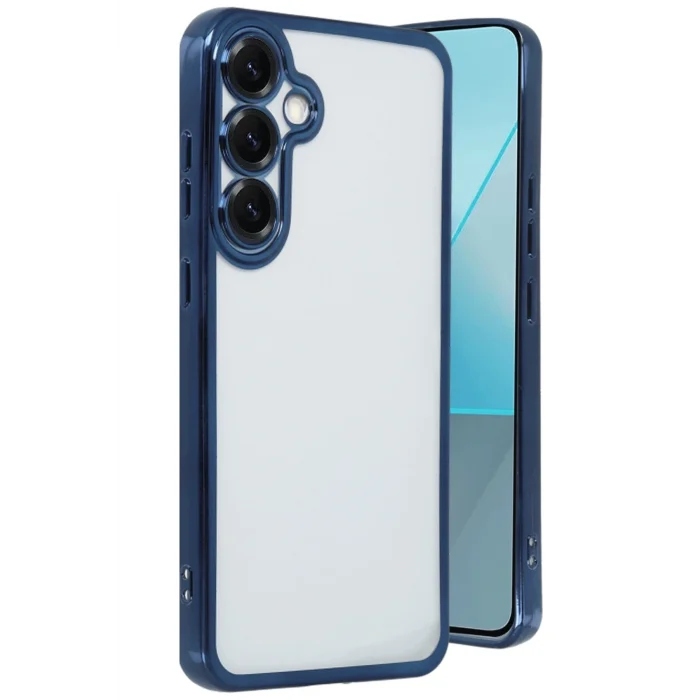 Mey İthalat®  Samsung Galaxy S25 Plus Kılıf  Lensli Silikon - Lacivert