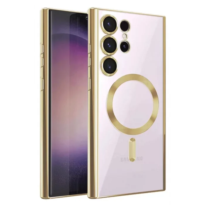 Mey İthalat®  Samsung Galaxy S25 Ultra Kılıf Kross Magneticsafe Kapak - Gold