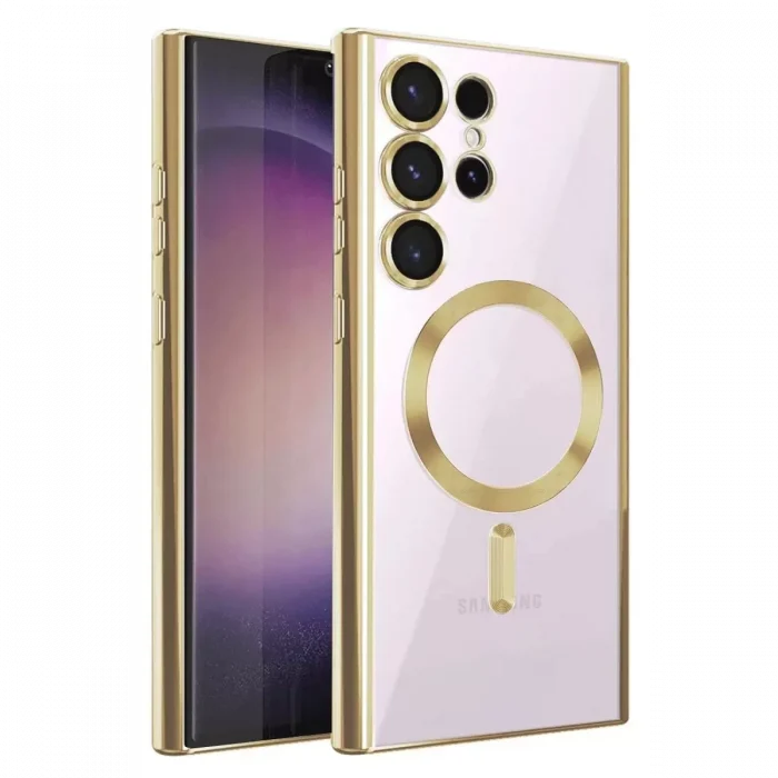 Mey İthalat®  Samsung Galaxy S25 Ultra Kılıf Kross Magneticsafe Kapak - Gold
