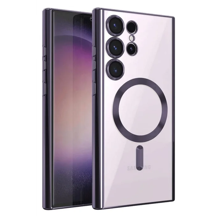 Mey İthalat®  Samsung Galaxy S25 Ultra Kılıf Kross Magneticsafe Kapak - Mor