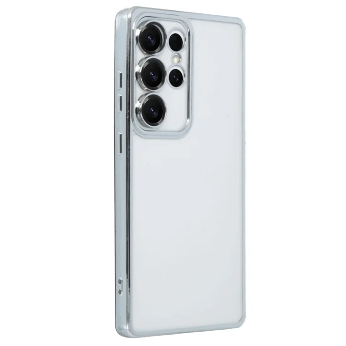 Mey İthalat®  Samsung Galaxy S25 Ultra Kılıf  Lensli Silikon - Gümüş