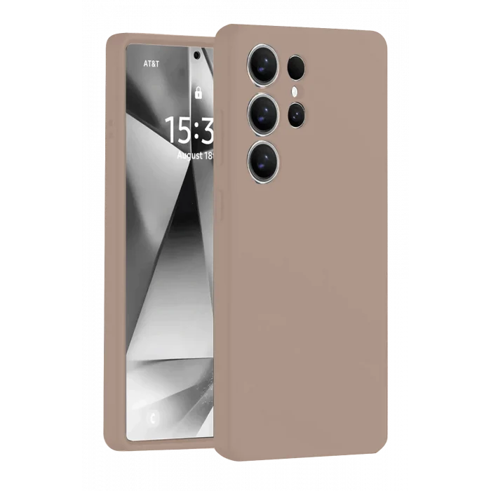 Mey İthalat®  Samsung Galaxy S25 Ultra Kılıf Nano içi Kadife Silikon - Pudra
