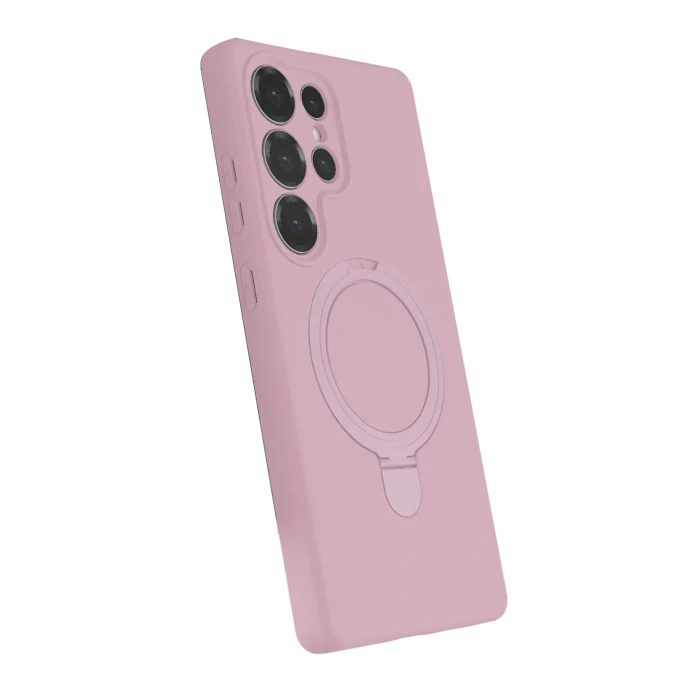 Mey İthalat®  Samsung Galaxy S25 Ultra Regal Magsafe Standlı Kapak - Açık Pembe