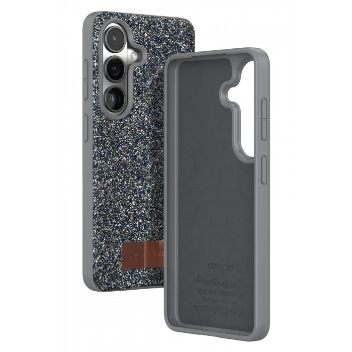 Mey İthalat®  Samsung Galaxy S26 Bright Simli Kapak - Gümüş