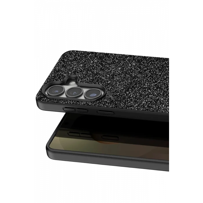 Mey İthalat®  Samsung Galaxy S26 Bright Simli Kapak - Siyah