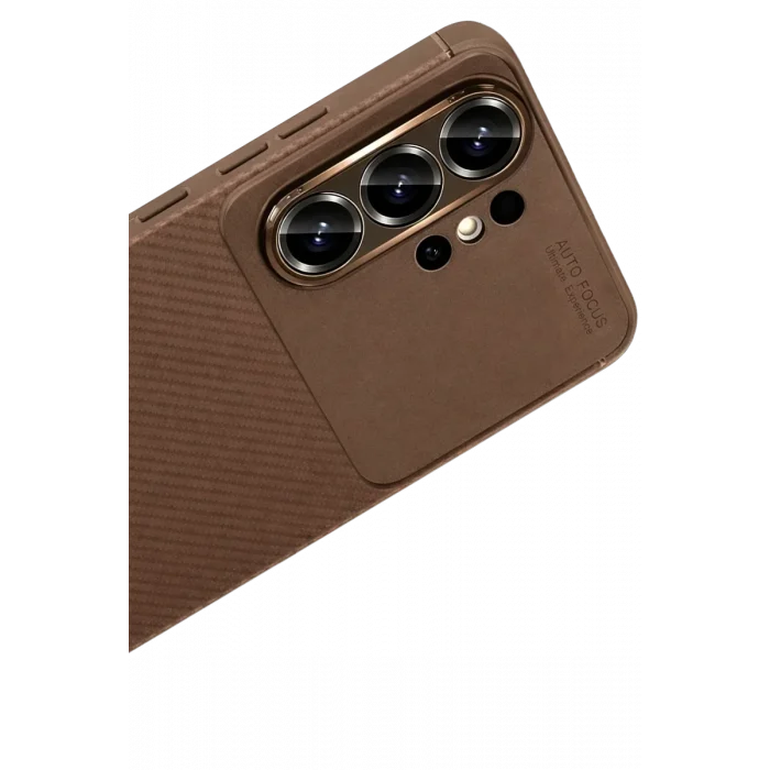 Mey İthalat®  Samsung Galaxy S26 Ultra Auto Focus Karbon Kapak - Kahverengi