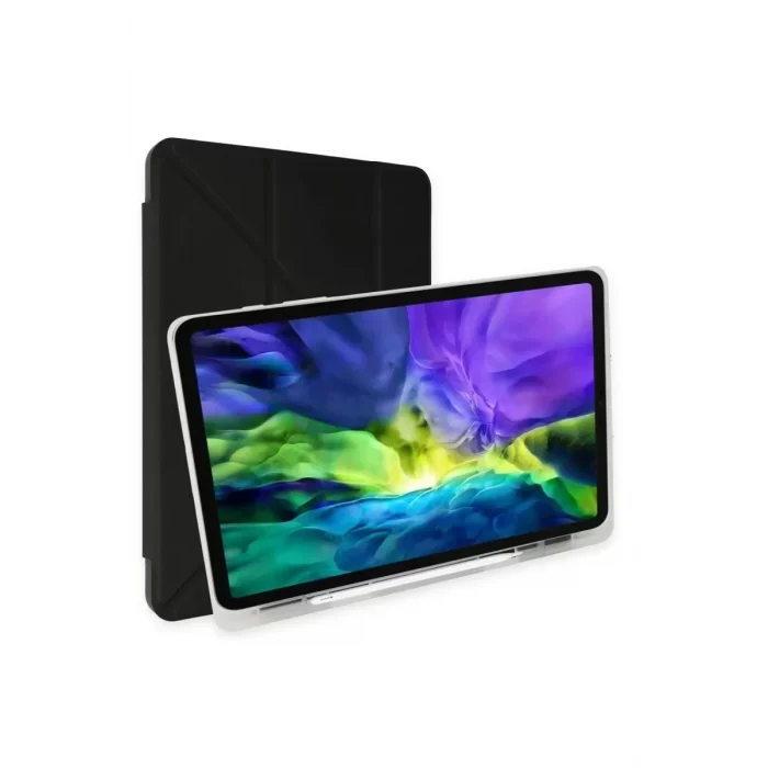 Mey İthalat®  Samsung Galaxy T870 Tab S7 11 Kılıf Kalemlikli Mars Tablet Kılıfı - Siyah