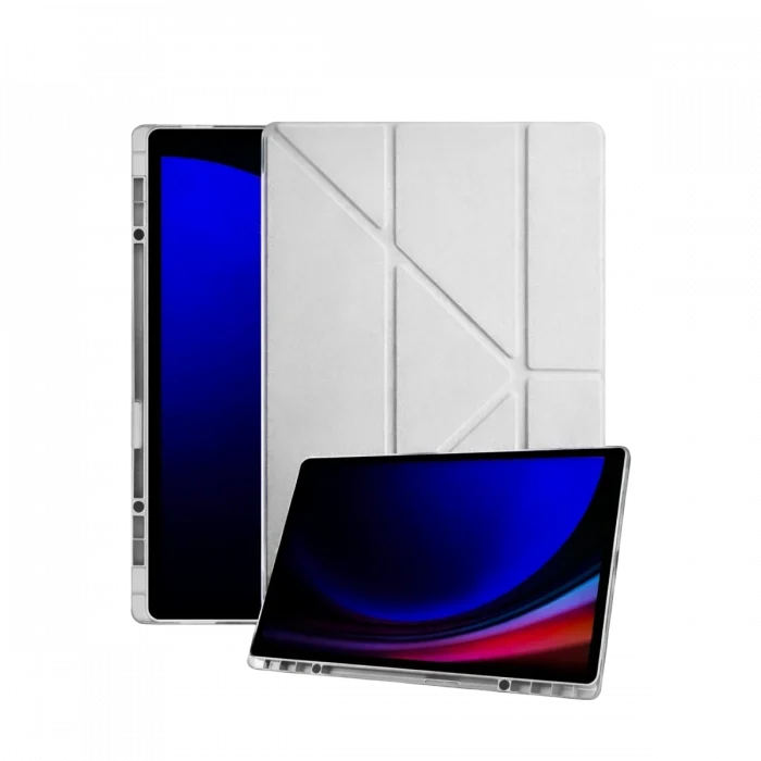 Mey İthalat®  Samsung Galaxy Tab A11 Plus Kalemlikli Mars Tablet Kılıfı - Gri
