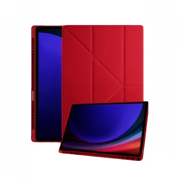Mey İthalat®  Samsung Galaxy Tab A11 Plus Kalemlikli Mars Tablet Kılıfı - Kırmızı