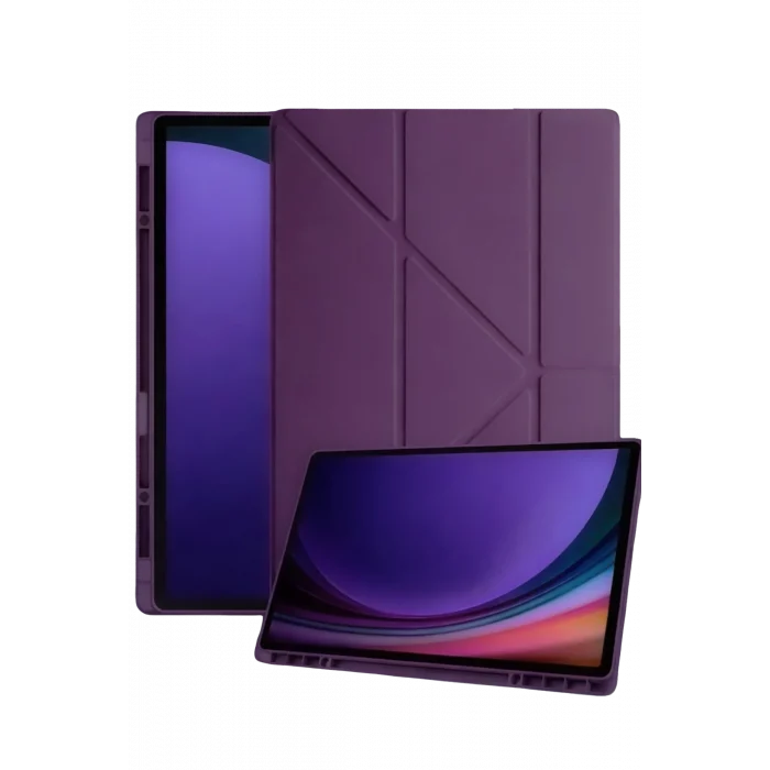 Mey İthalat®  Samsung Galaxy Tab A11 Plus Kalemlikli Mars Tablet Kılıfı - Mürdüm