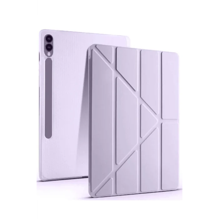 Mey İthalat®  Samsung Galaxy X610 Tab S9 FE Plus 12.4 Kılıf Kalemlikli Mars Tablet Kılıfı - Lila
