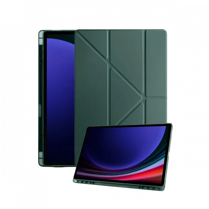 Mey İthalat®  Samsung Galaxy X730 Tab S11 Kalemlikli Mars Tablet Kılıfı - Koyu Yeşil