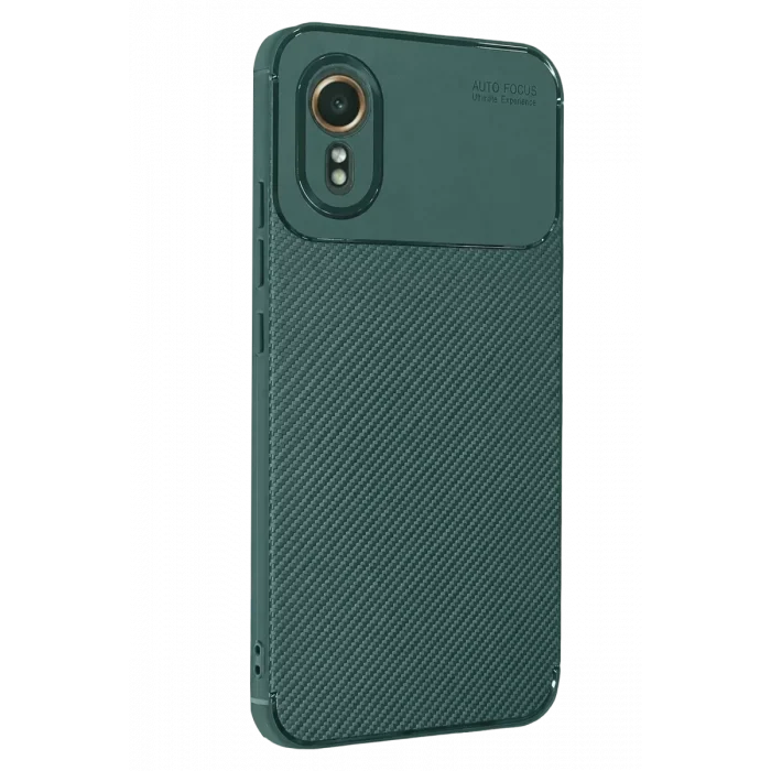 Mey İthalat®  Samsung Galaxy XCover 7 Kılıf Auto Focus Karbon Kapak - Yeşil