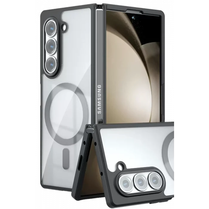 Mey İthalat®  Samsung Galaxy Z Fold 5 Kılıf Blur Fold Magsafe Kapak - Siyah