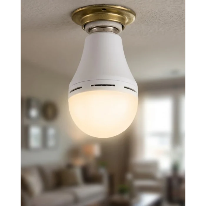Mey İthalat® Şarjlı LED Ampul 6500K Soğuk Beyaz E27 Duy Enerji Tasarruflu