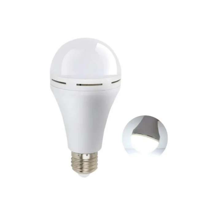 Mey İthalat® Şarjlı LED Ampul 6500K Soğuk Beyaz E27 Duy Enerji Tasarruflu