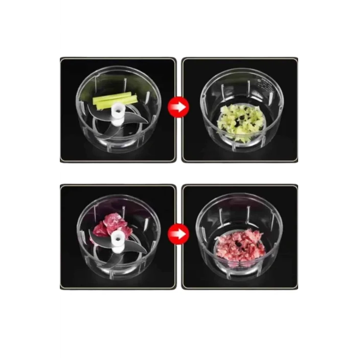 Mey İthalat® Şarjlı Mini El Rondosu Doğrayıcı Taşınabilir 250 ml Çelik Bıçaklı