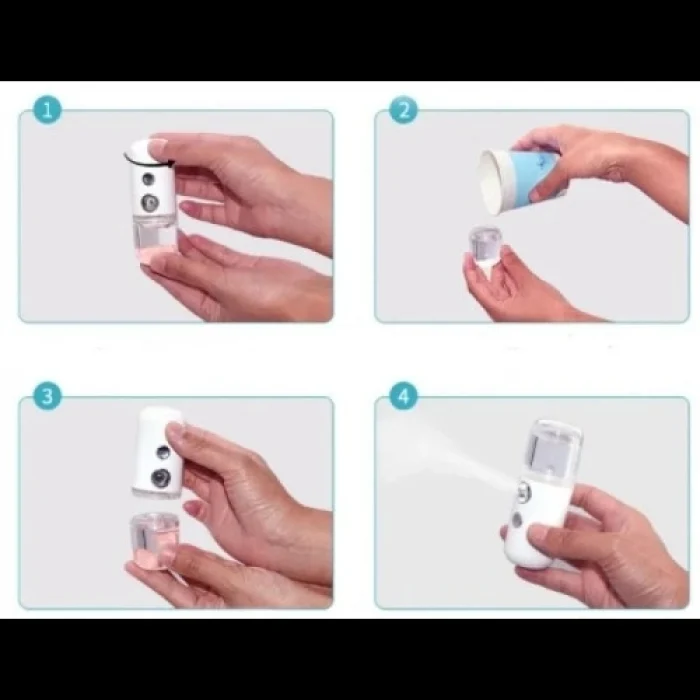 Mey İthalat® Şarjlı Mini Yüz Nemlendirici Dezenfektan Cihazı Mist Sprayer