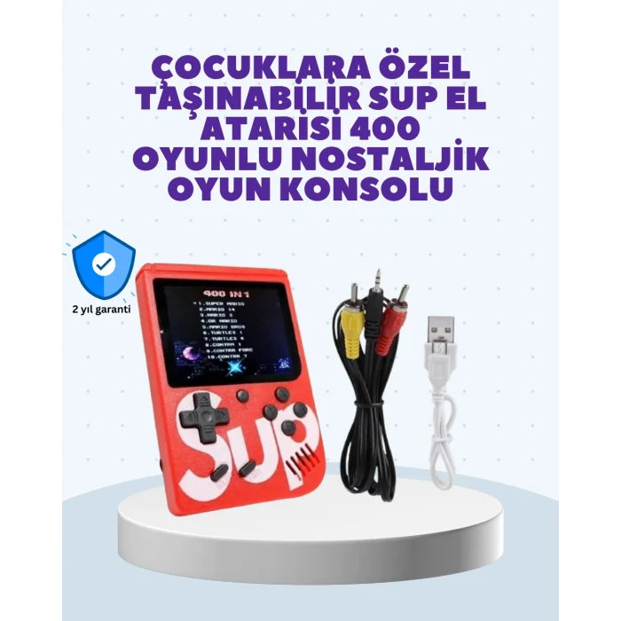 Mey İthalat® Şarjlı Taşınabilir El Oyun Konsolu 400 Oyun