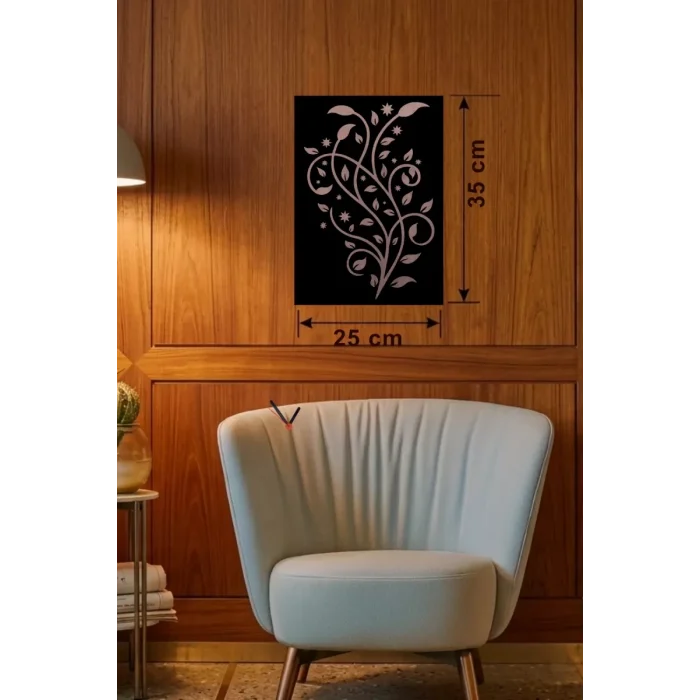 Mey İthalat® Sarmaşık Dalı Tasarım Ahşap Duvar Tablosu - 25x35 cm Lazer Kesim Dekoratif Pano