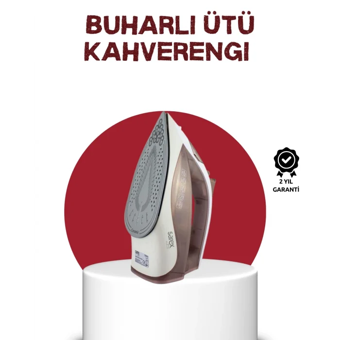 Mey İthalat® Seramik Tabanlı Buharlı Ütü 2200W Dikey Ütüleme 300ml Kahverengi