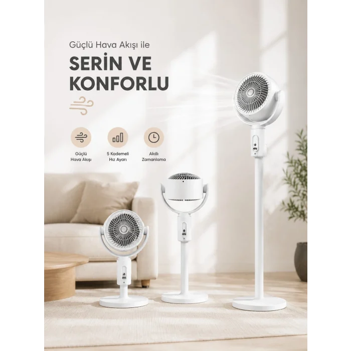 Mey İthalat® Sessiz Çalışma Özelliğiyle Rahat Kullanım Sunan Dikey Vantilatör