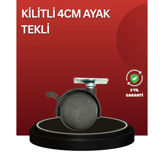Mey İthalat® Sessiz Dönen Kilitli Mobilya Tekerleği 4 cm