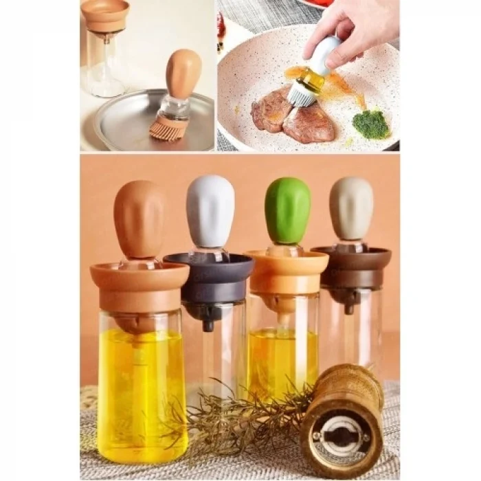 Mey İthalat® Silikon Hazneli Fırçalı Yağdanlık