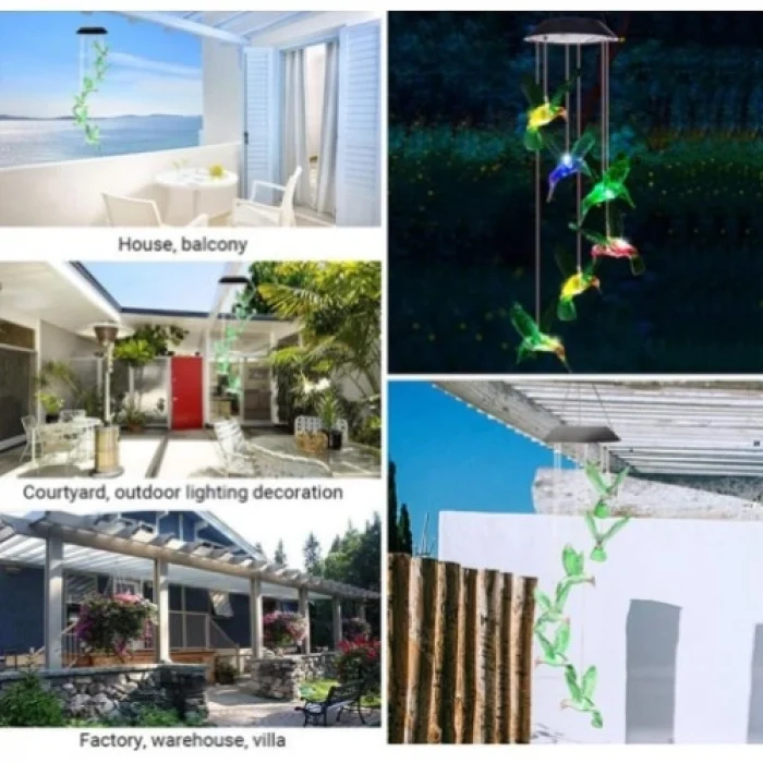 Mey İthalat® Solar Led Işıklı Kuşlu Bahçe Dekoru