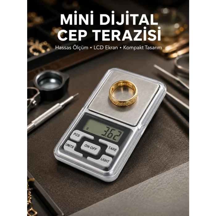Mey İthalat® Taşınabilir Dijital Cep Terazisi 5 Ölçüm Birimli Yeni Nesil