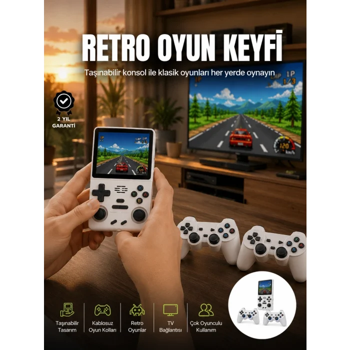 Mey İthalat® Taşınabilir El Konsolu Kablosuz Gamepadli Yeni Nesil