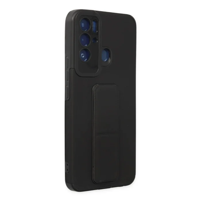 Mey İthalat®  Tecno Pova Neo Kılıf Mega Standlı Silikon - Siyah