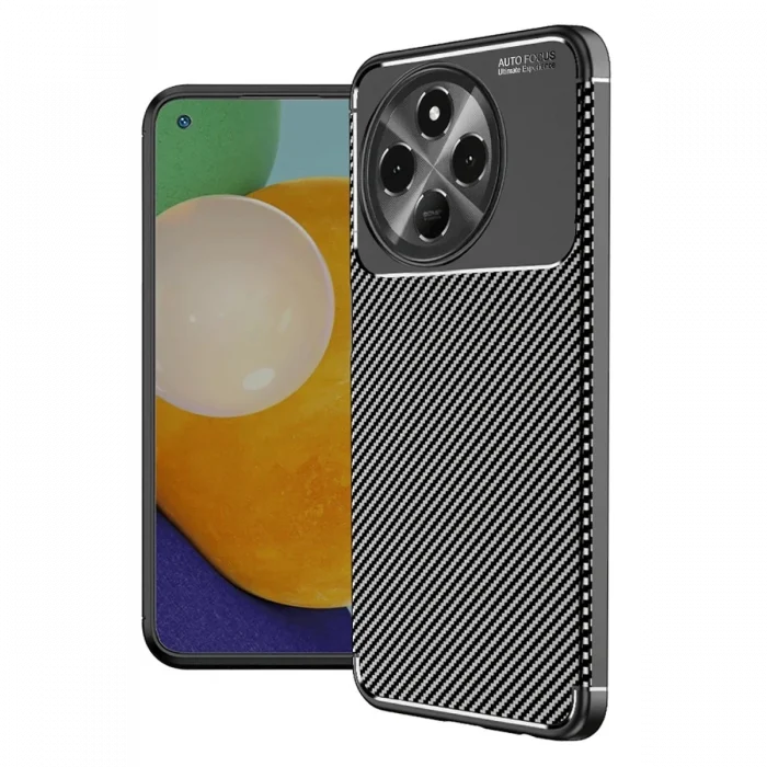 Mey İthalat®  Tecno Spark 30 Pro Kılıf Auto Focus Karbon Kapak - Siyah