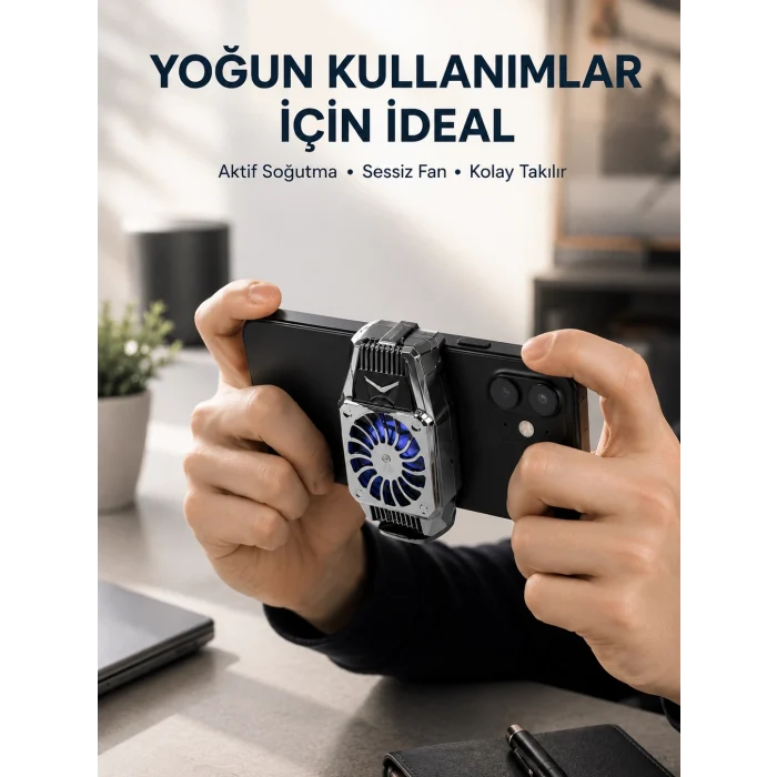 Mey İthalat® Telefon Isınmasını Azaltan Aktif Fanlı Soğutucu Sistemi