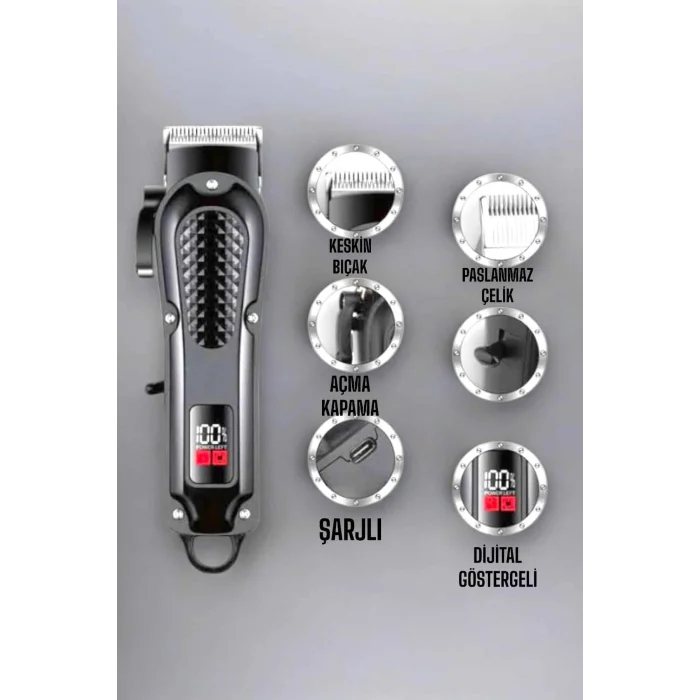 Mey İthalat® Tıraş Makinesi Taşınabilir Özel Kesim Paslanmaz Çelik Bıçaklı