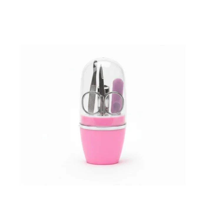 Mey İthalat® Tırnak Bakım Manikür Pedikür Seti 4 Parça Pembe Pratik Günlük Kullanım Yeni Nesil