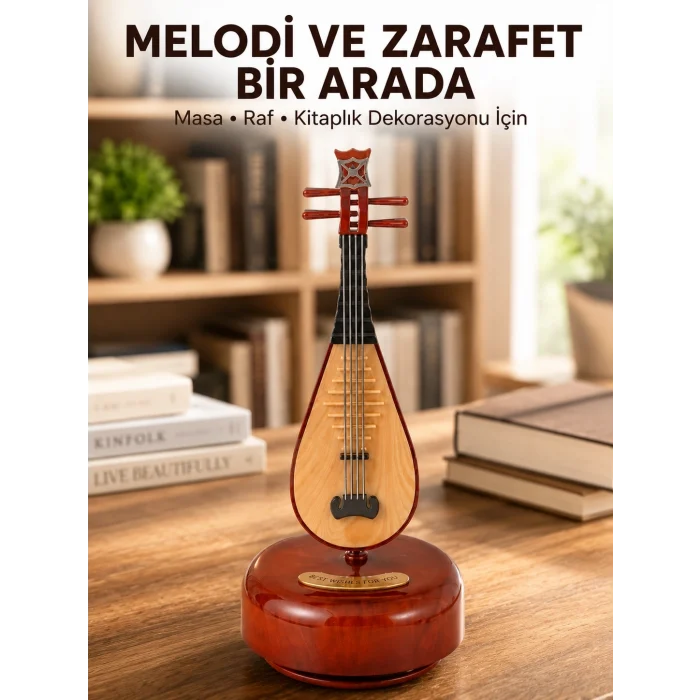 Mey İthalat® Ud Sembolü Müzik Kutusu Estetik Tasarım Melodi Destekli