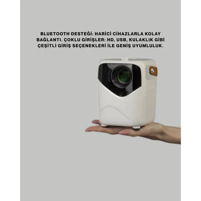 Mey İthalat® Ultra HD Çözünürlüklü Taşınabilir Projektör – 1920x1080 Piksel Görüntü Kalitesi