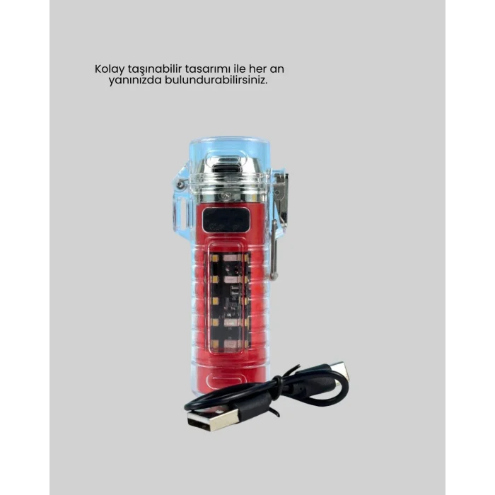 Mey İthalat® USB Şarjlı Suya Dayanıklı Elektrikli Çakmak