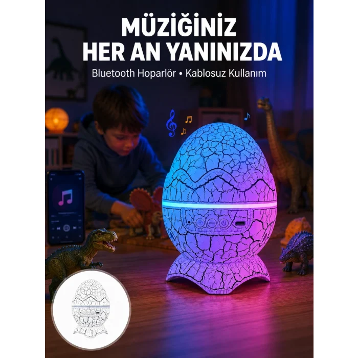 Mey İthalat® Uzaktan Kumandalı, USB Girişli, Döner Projektör Lamba Yeni Nesil