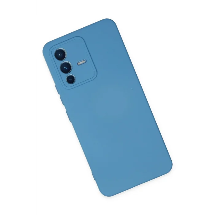 Mey İthalat®  Vivo V23 5G Kılıf Nano içi Kadife Silikon - Mavi