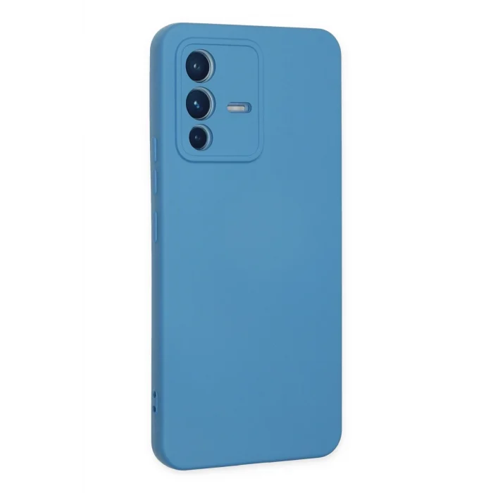 Mey İthalat®  Vivo V23 5G Kılıf Nano içi Kadife Silikon - Mavi