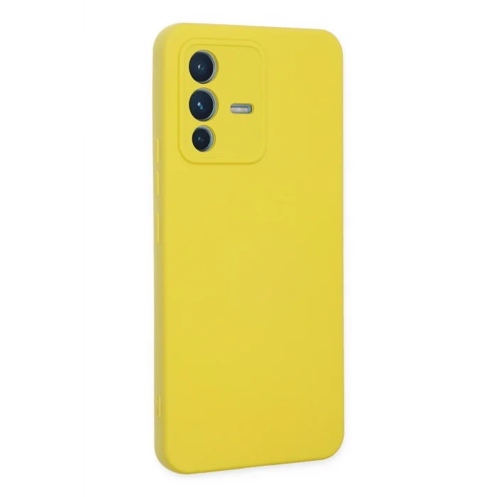 Mey İthalat®  Vivo V23 5G Kılıf Nano içi Kadife Silikon - Sarı