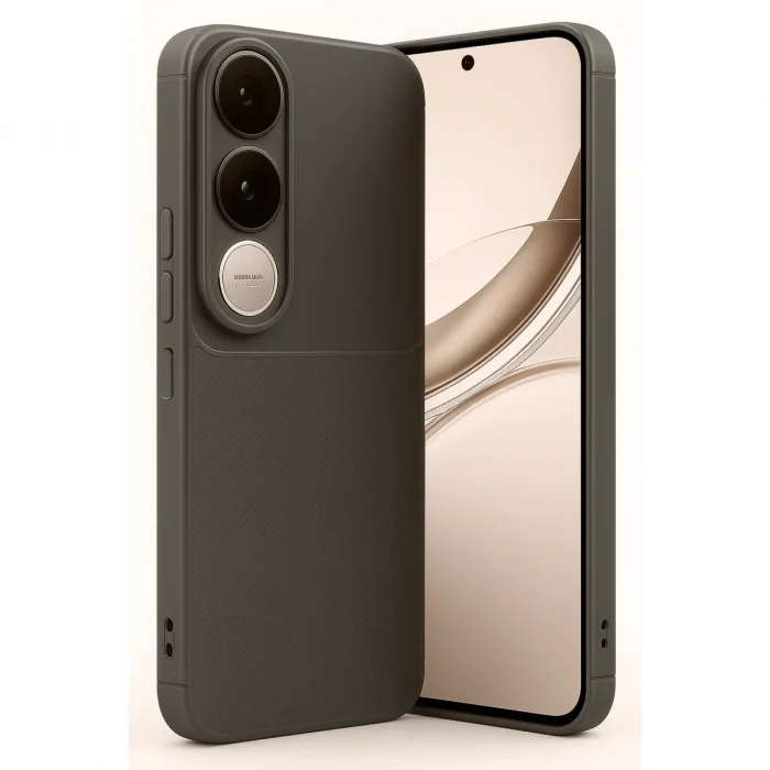Mey İthalat®  Vivo V50 Lite 4G Auto Focus Karbon Kapak - Kahverengi