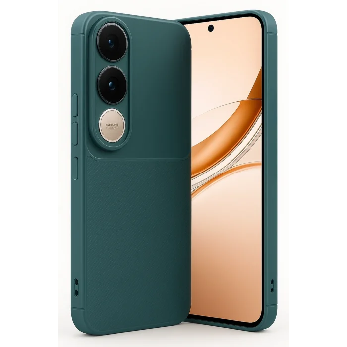 Mey İthalat®  Vivo V50 Lite 4G Auto Focus Karbon Kapak - Koyu Yeşil