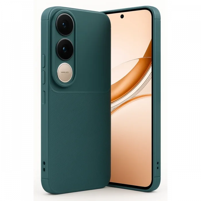 Mey İthalat®  Vivo V50 Lite 4G Auto Focus Karbon Kapak - Koyu Yeşil