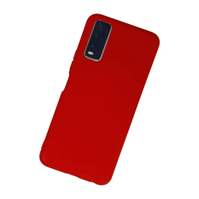 Mey İthalat®  Vivo Y11S Kılıf Nano içi Kadife Silikon - Kırmızı