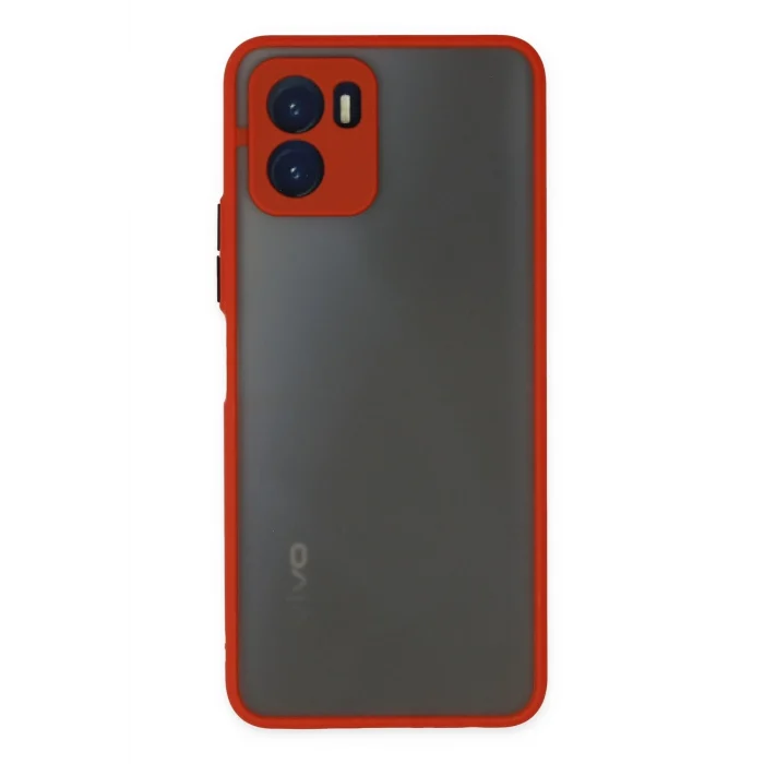 Mey İthalat®  Vivo Y15S Kılıf Montreal Silikon Kapak - Kırmızı