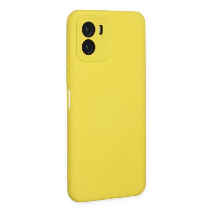 Mey İthalat®  Vivo Y15S Kılıf Nano içi Kadife Silikon - Sarı