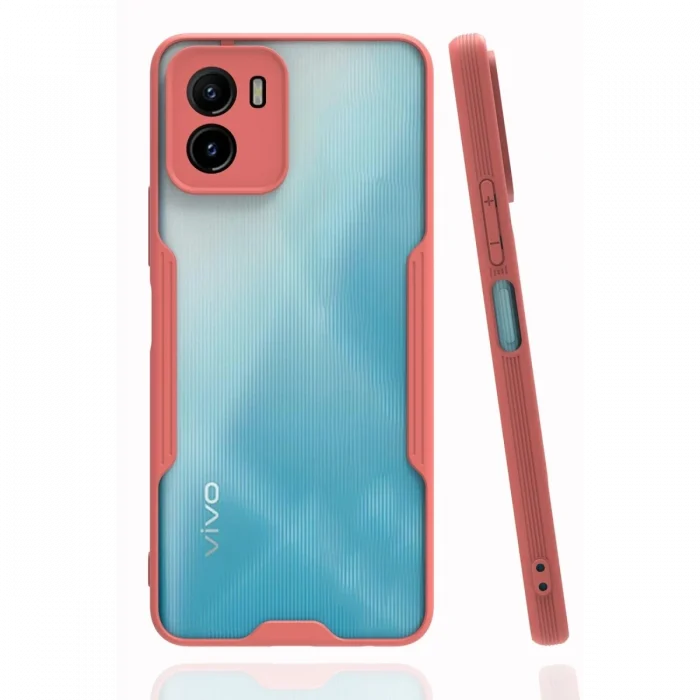Mey İthalat®  Vivo Y15S Kılıf Platin Silikon - Pembe